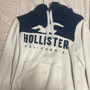 Hollister Navy and White Hoodie